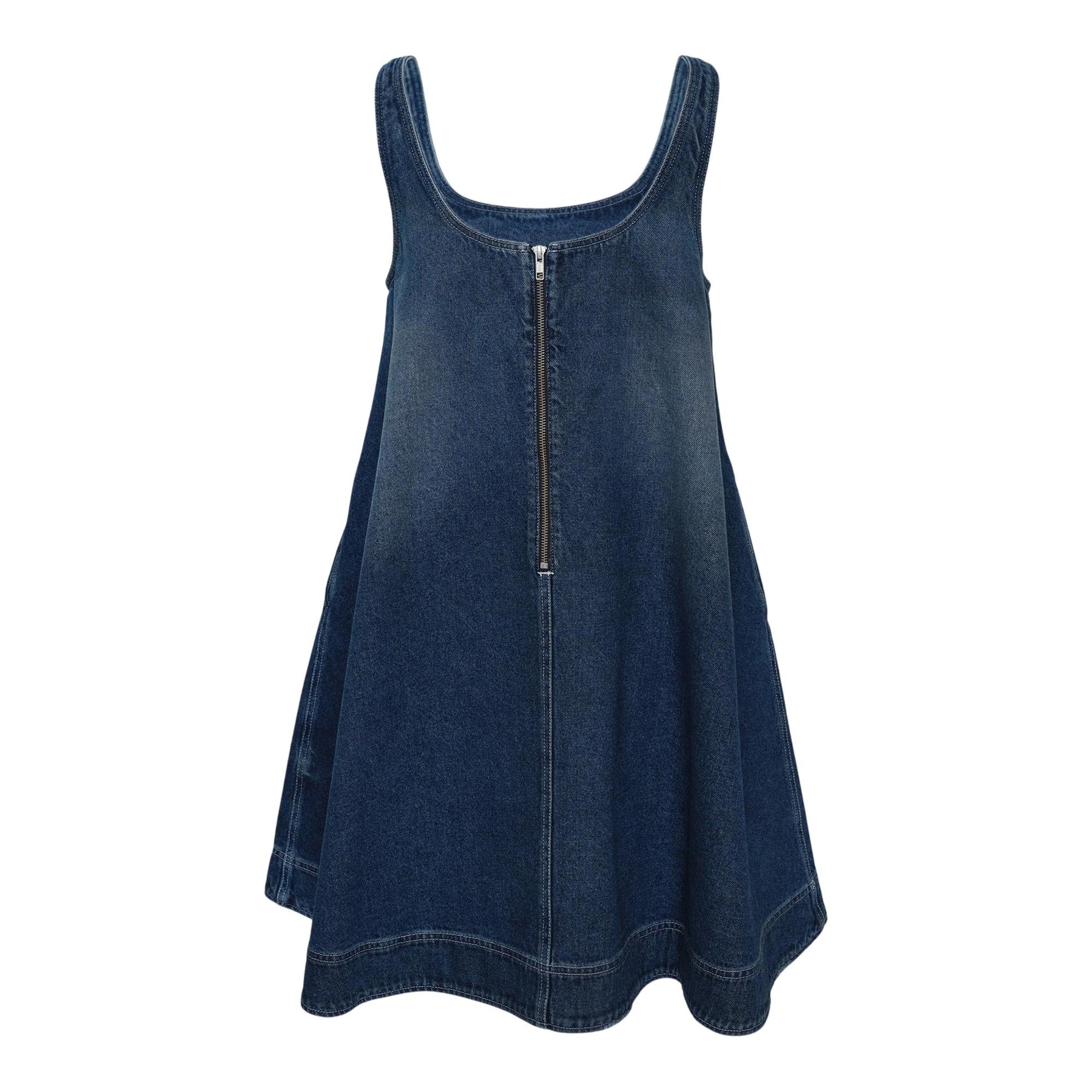 Simone Rocha Women's Embellished Distressed Denim A-Line Dress - Blue
