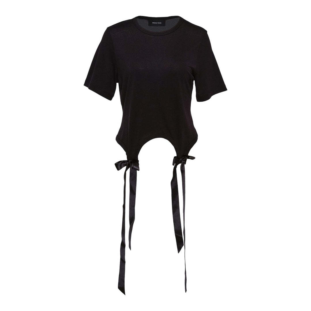Club21 - Simone Rocha - Bow Tail Easy T-Shirt - TEES - Black