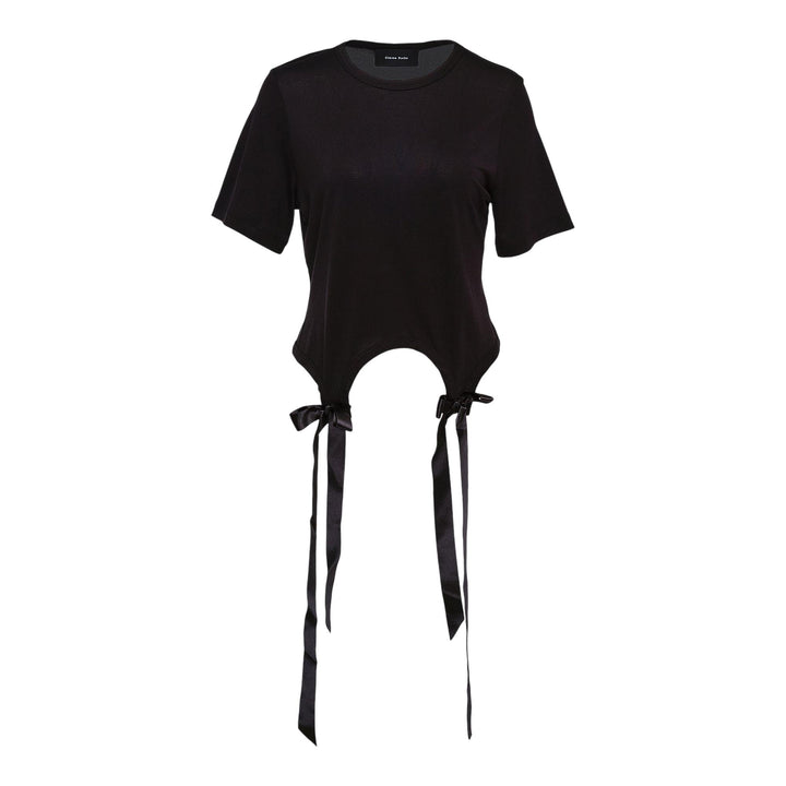 Club21 - Simone Rocha - Bow Tail Easy T-Shirt - TEES - Black