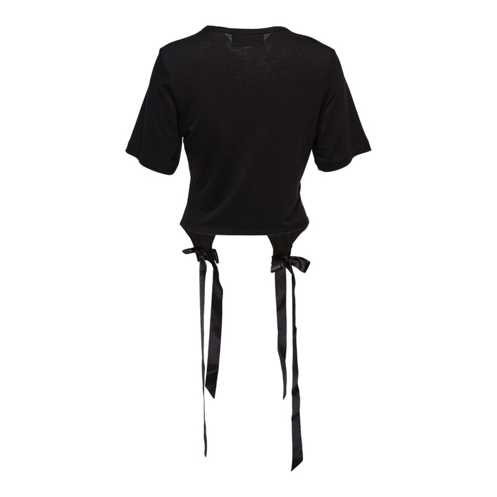 Club21 - Simone Rocha - Bow Tail Easy T-Shirt - TEES - Black