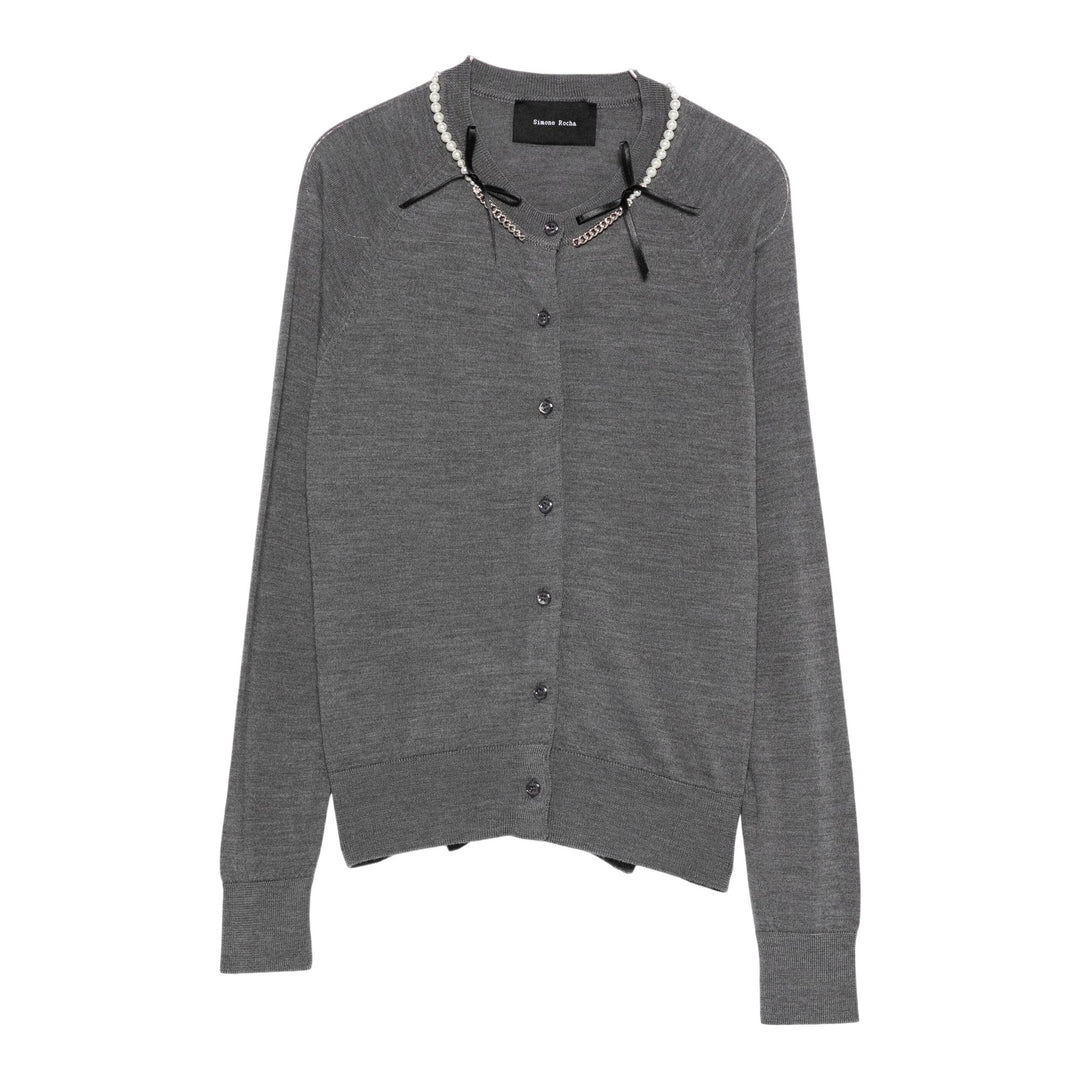 Club21 - Simone Rocha - Classic Long Sleeve Cardigan - CARDIGANS - Grey