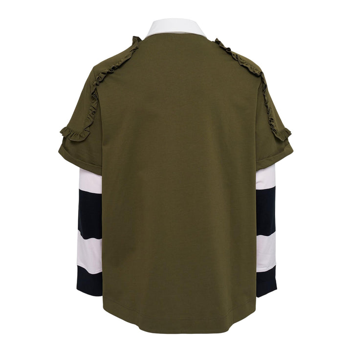 Club21 - Simone Rocha - Layered Ruffle Rugby Shirt - POLOS - Khaki