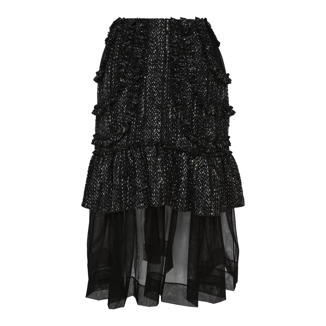 Club21 - Simone Rocha - Multi Frill Patchwork Fray Skirt - SKIRTS - Black