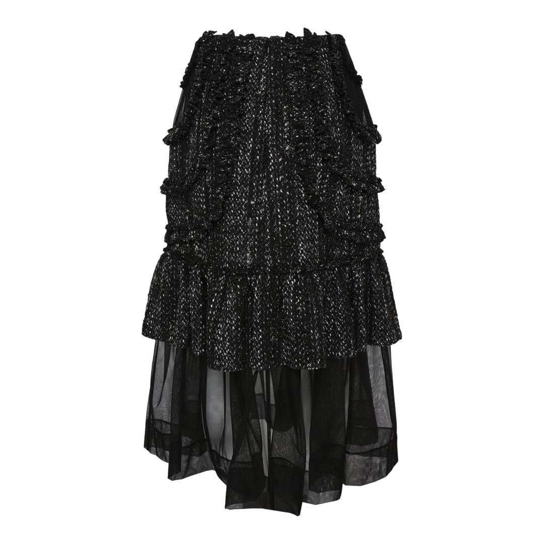Club21 - Simone Rocha - Multi Frill Patchwork Fray Skirt - SKIRTS - Black