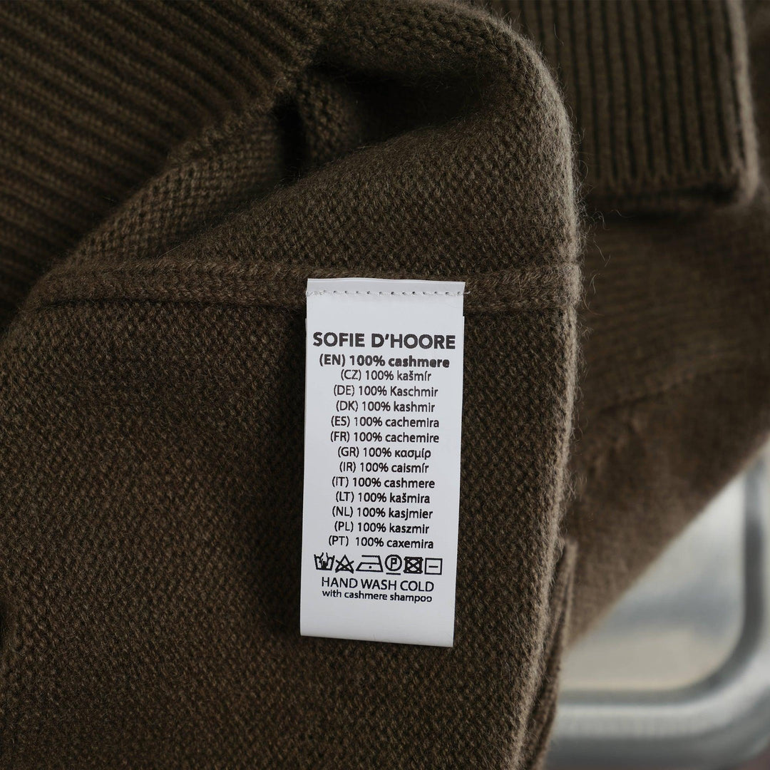 Club21 - Sofie D'Hoore - Oversized High Neck Long Sleeve Top - KNIT TOPS - Khaki