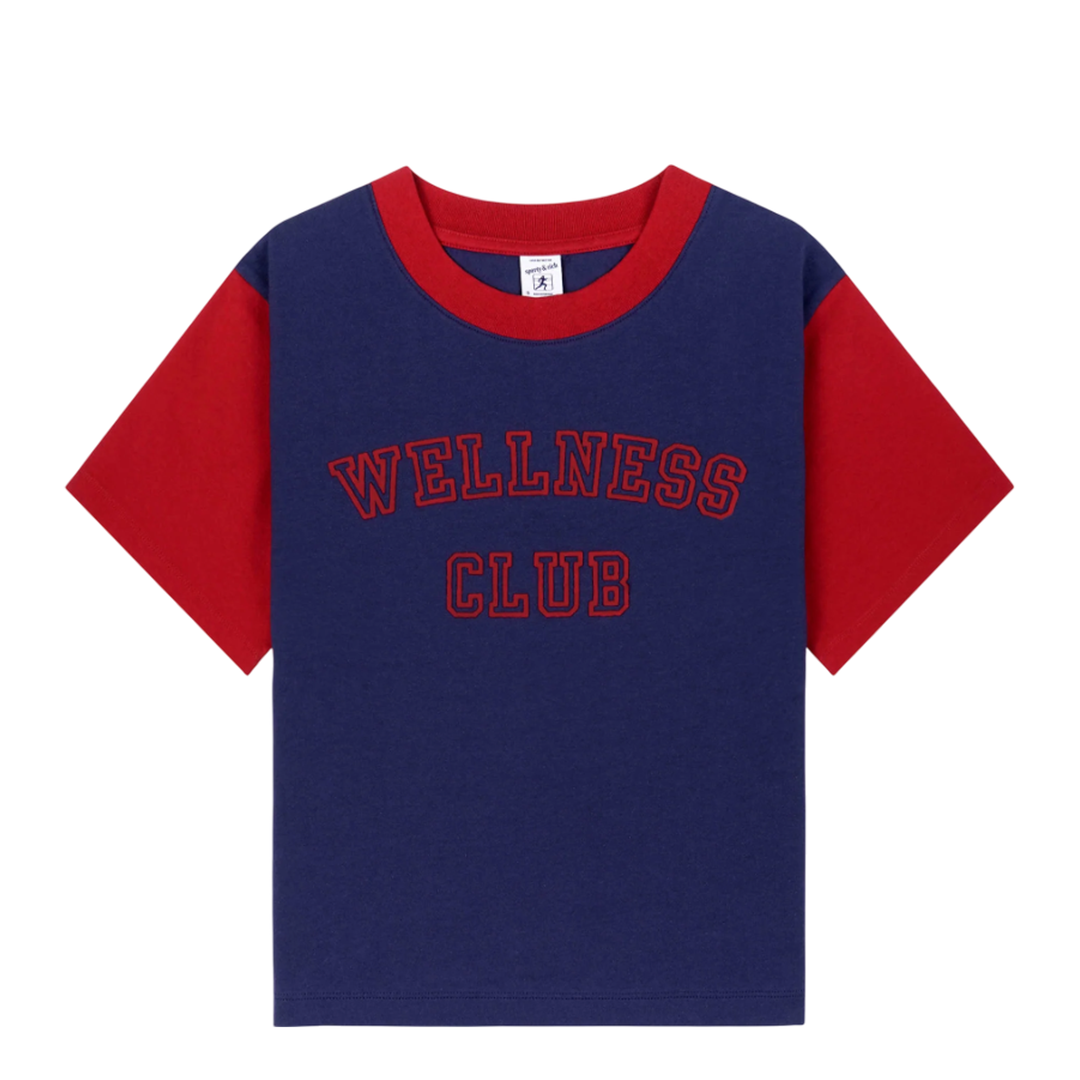 Wellness Club Color Block Cropped Tee