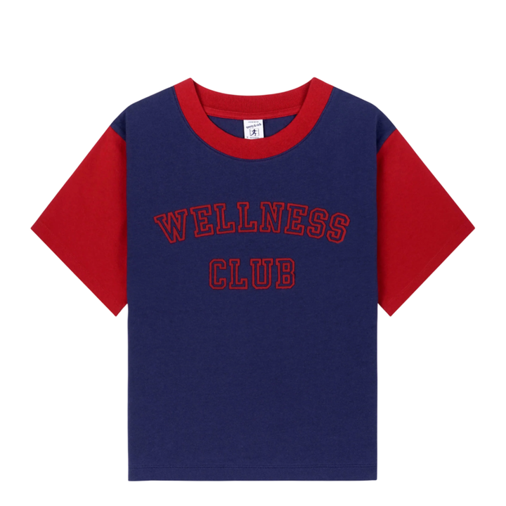 Wellness Club Color Block Cropped Tee