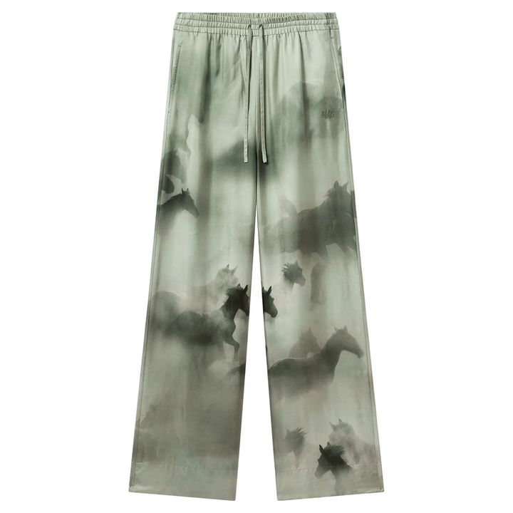 Faded Horses Print Pajama Trousers