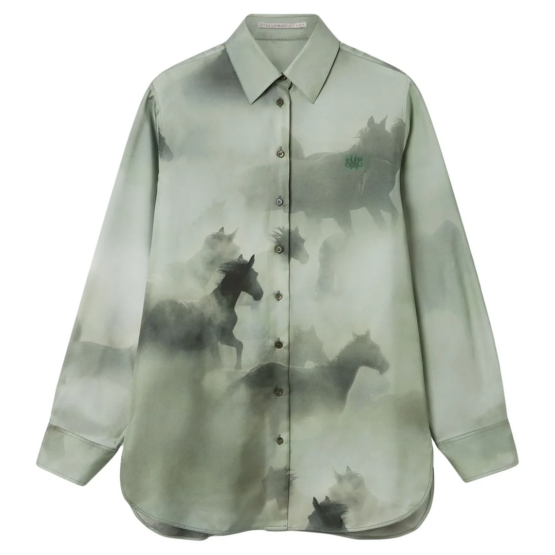 Faded Horses Print Shirt