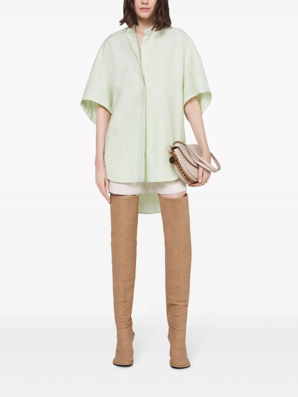 Stella-McCartney-Mandarin-Collar-Tunic-Shirt-Green-2