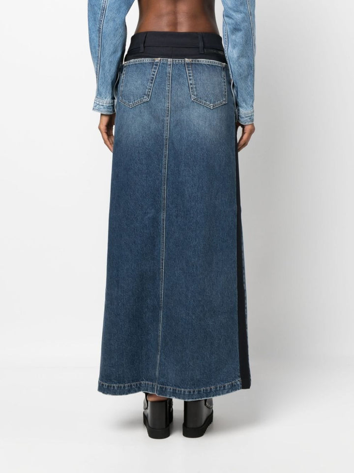 Stella-McCartney-Paneled-Blue-Denim-And-Twill-Skirt-Denim-4