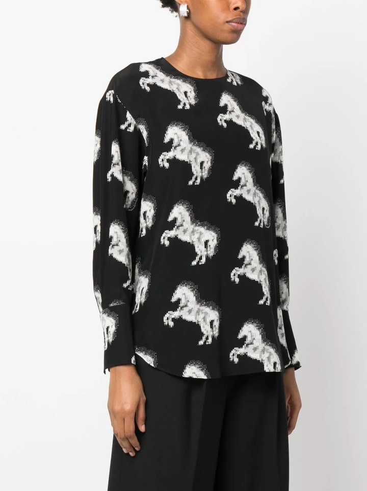 Stella-Mccartney-Pixel-Horses-Shirt-Top-Black-3