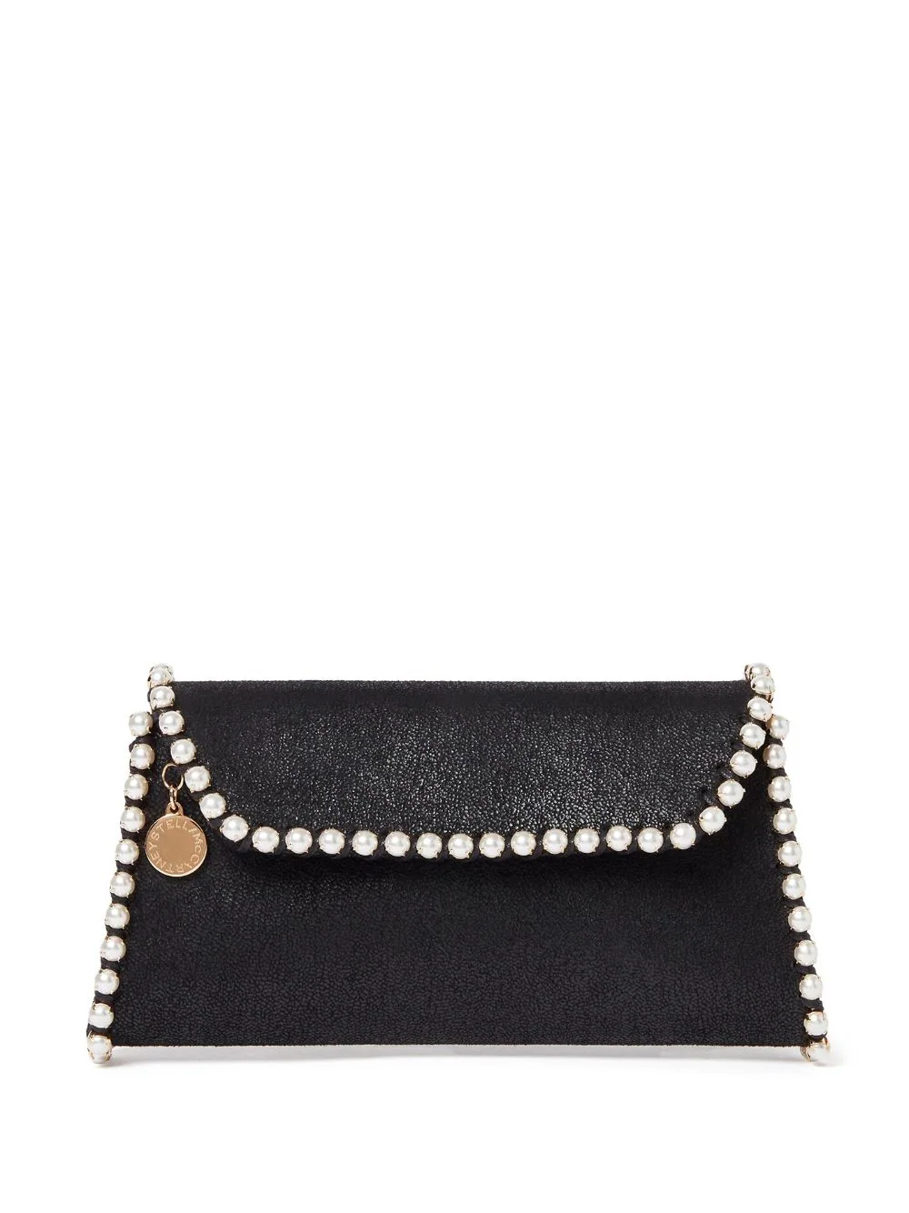 Stella-Mccartney-Pouch-Shaggy-Deer-With-Pearl-Chain-Black-1