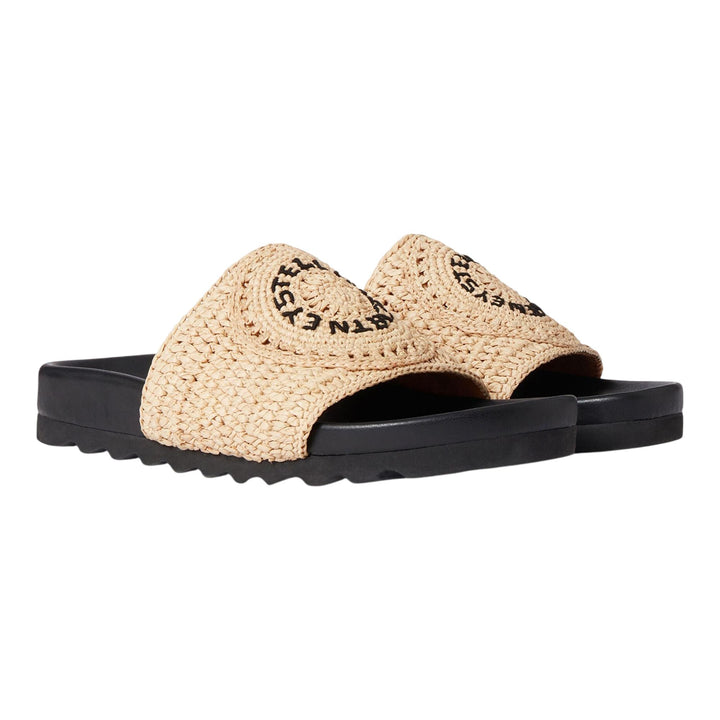 Club21 - Stella McCartney - Elyse Rafia Logo Flat Shoes - FLAT SHOES - Natural