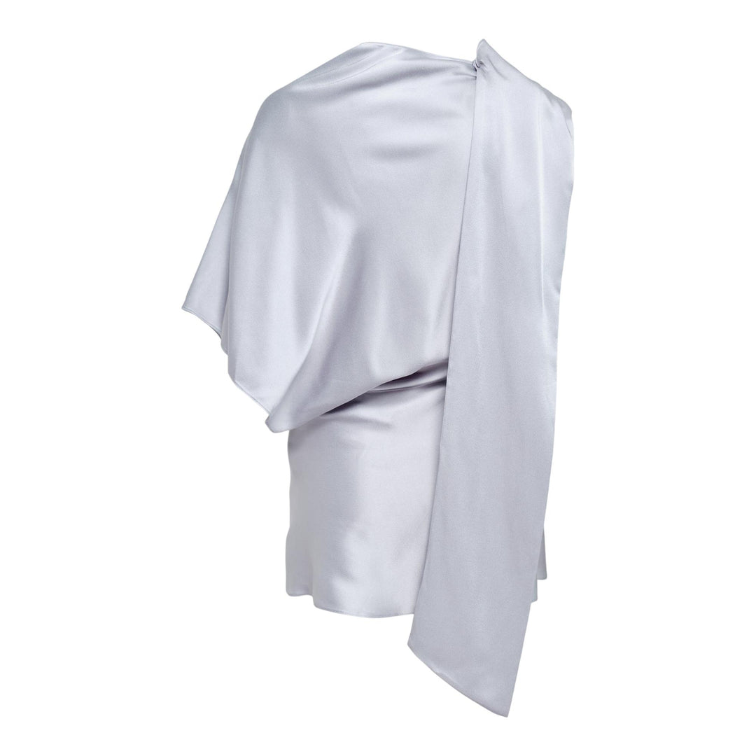 Club21 - Stella McCartney - Satin Asymmetric Top - WOVEN TOPS - Light Blue