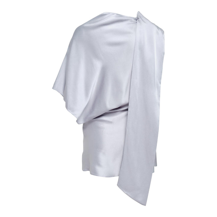 Club21 - Stella McCartney - Satin Asymmetric Top - WOVEN TOPS - Light Blue