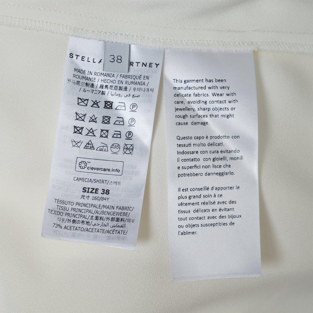 Club21 - Stella McCartney - Satin Tie Shirt - BLOUSES - Off-White