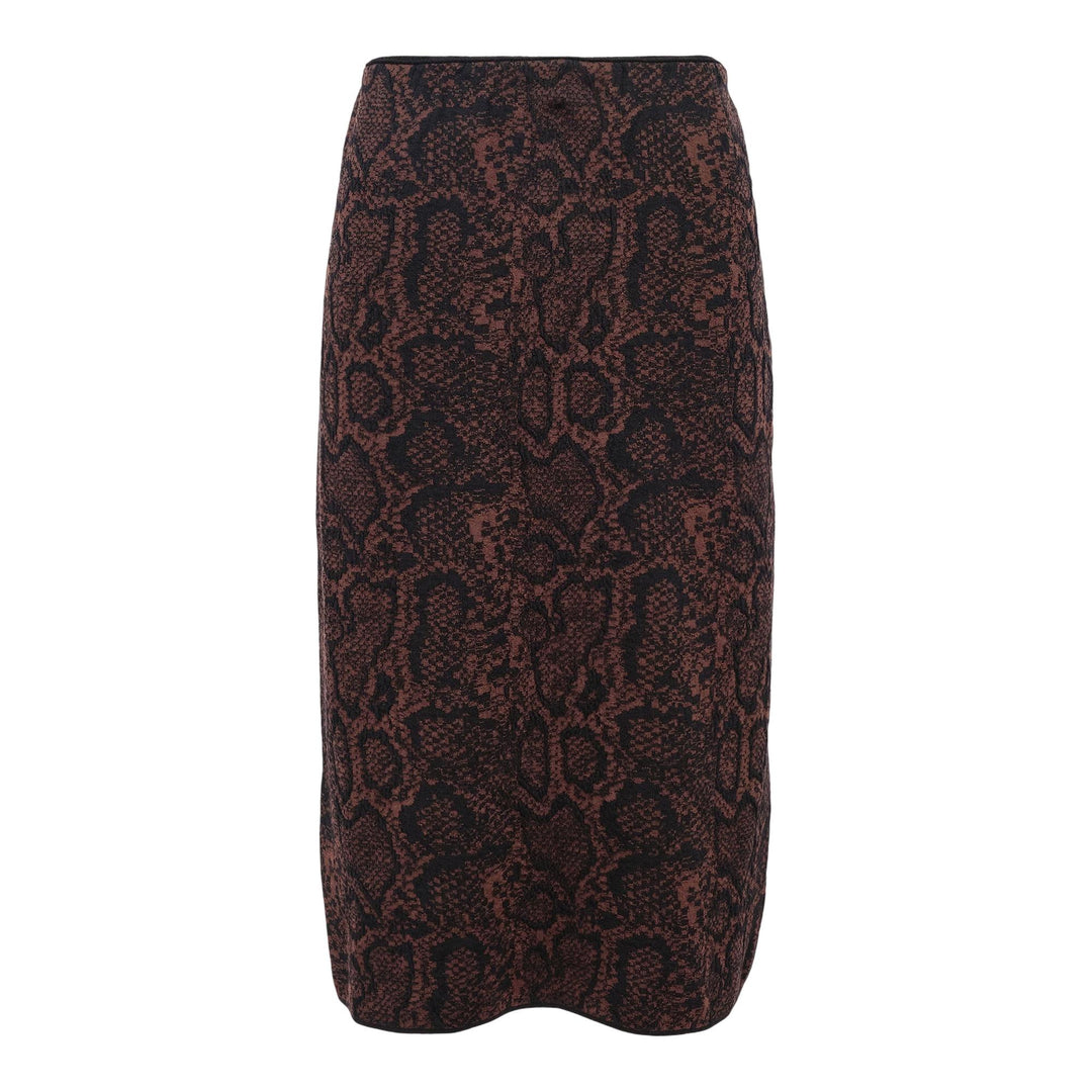 Club21 - Stella McCartney - Textured Snake Jacquard Skirt - SKIRTS - Dark Brown