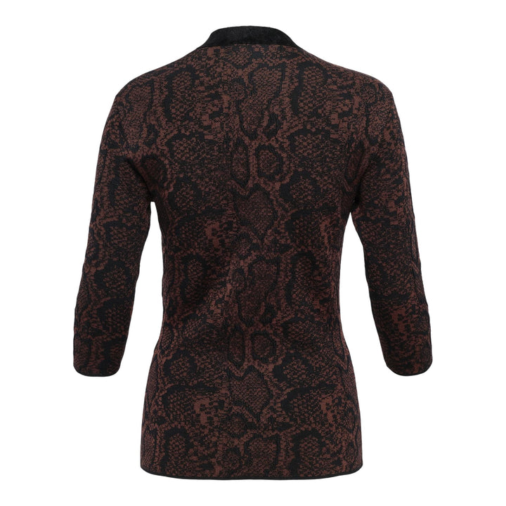 Club21 - Stella McCartney - Textured Snake Jacquard Top - KNIT TOPS - Dark Brown