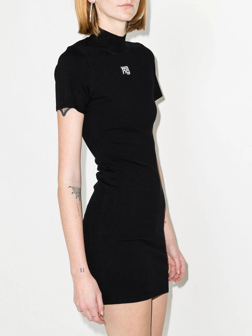 T-By-Alexander-Wang-Bodycon-Crewneck-Tee-Dress-Black-4