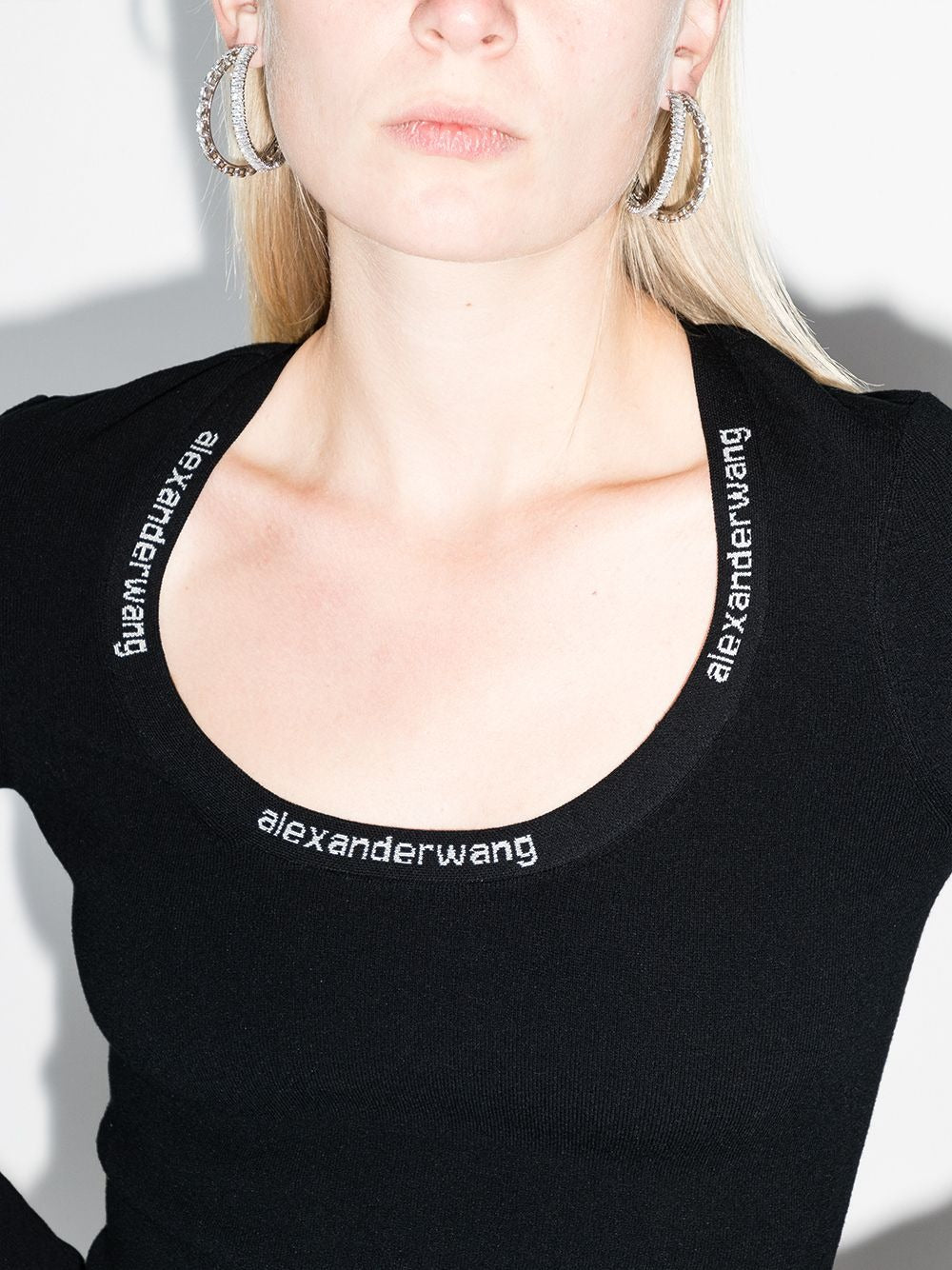 t by alexander wang long sleeve dress long sleeve loungewear dress in ribbed cotton jersey in BLACK