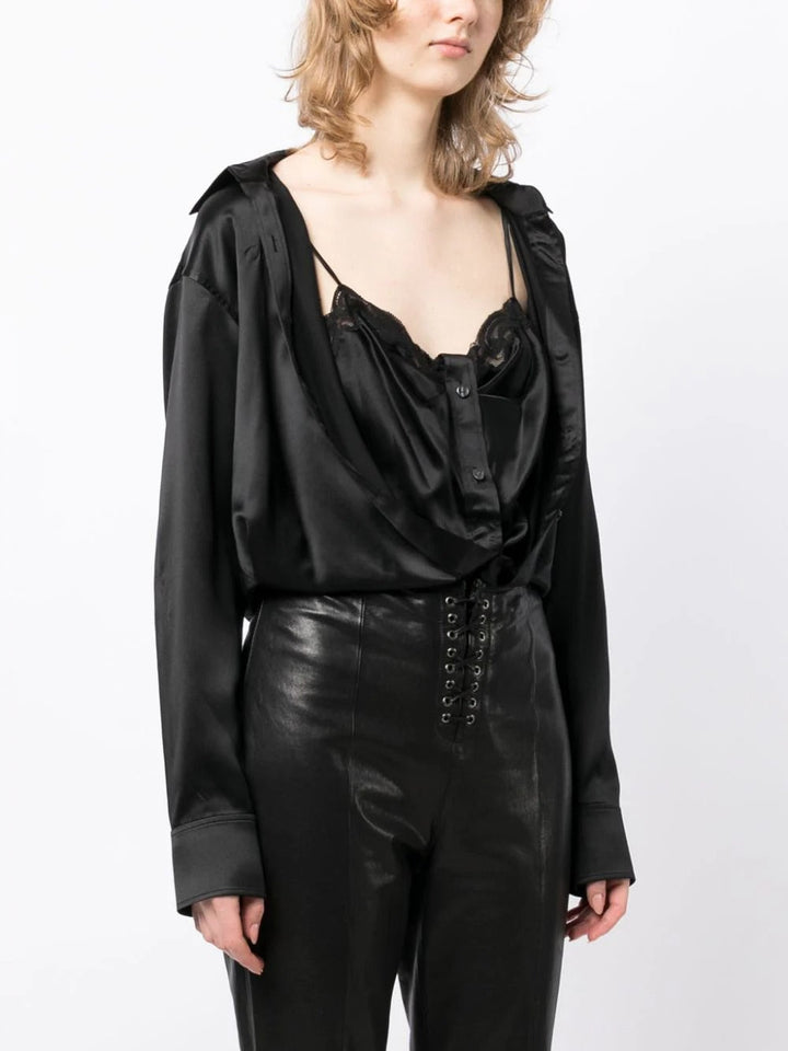 T-By-Alexander-Wang-Button-Down-With-Integrated-Top-Black-3