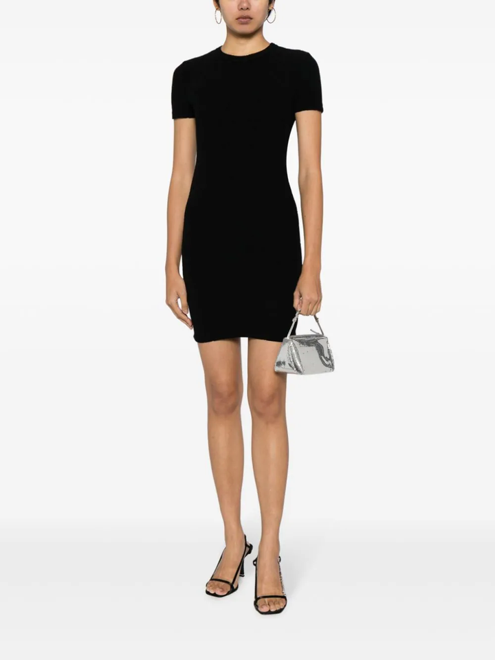 T-By-Alexander-Wang-Crew-Neck-Short-Sleeve-Dress-Black-2