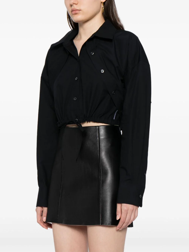 T-By-Alexander-Wang-Double-Layered-Cropped-Shirt-Black-3