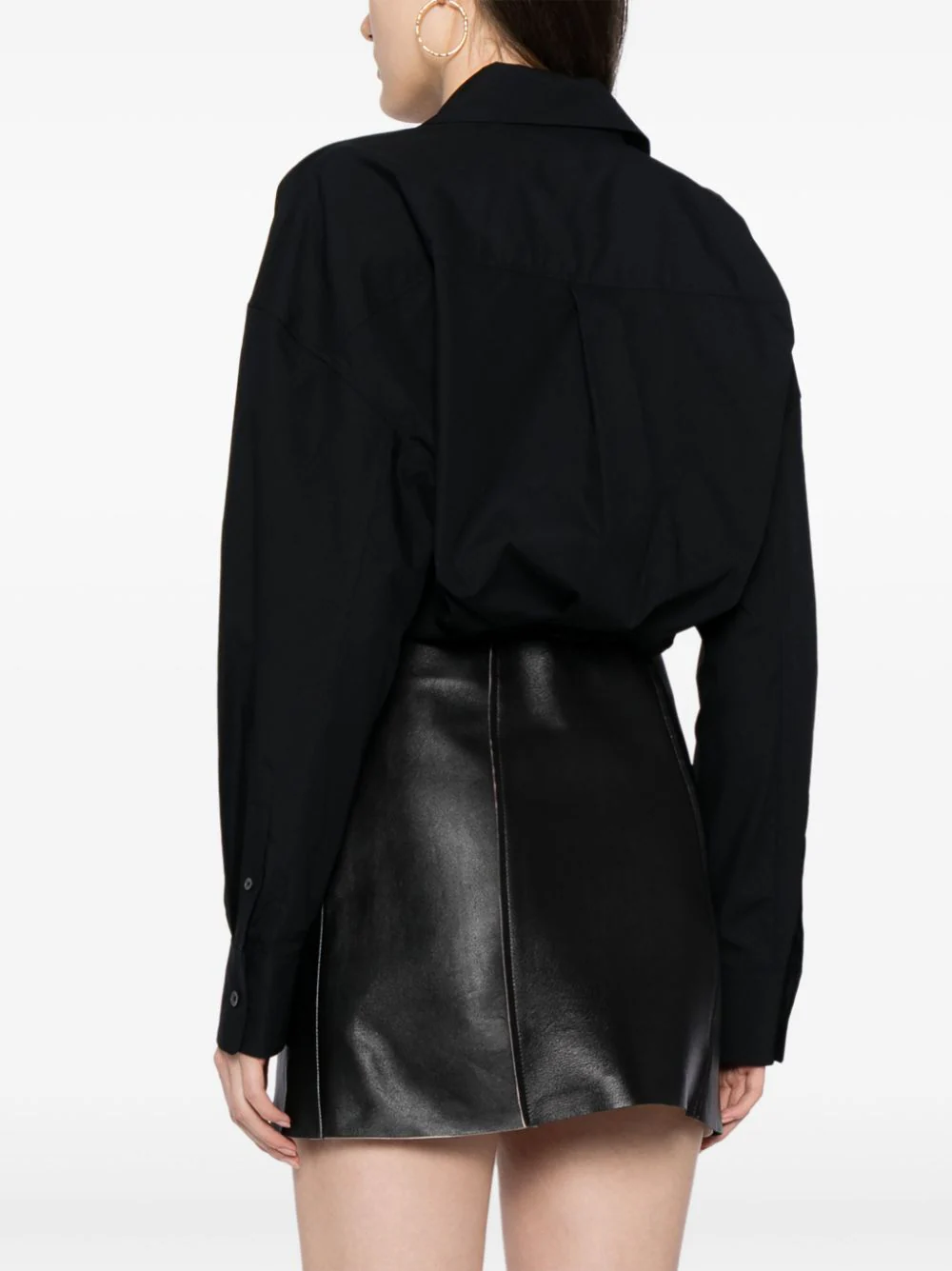 T-By-Alexander-Wang-Double-Layered-Cropped-Shirt-Black-4
