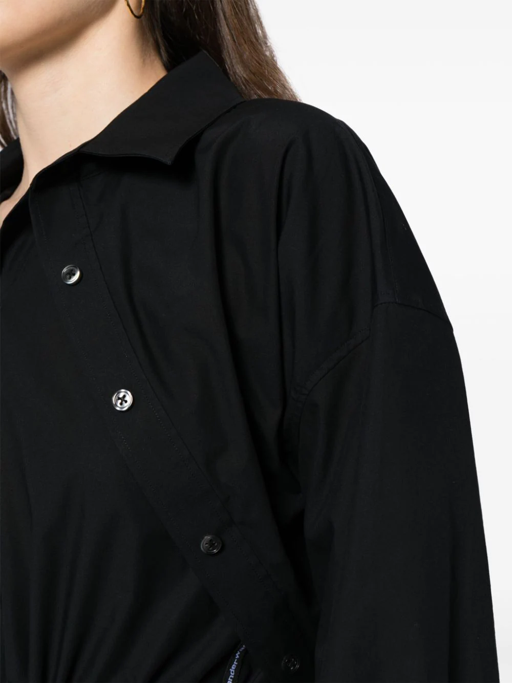 T-By-Alexander-Wang-Double-Layered-Cropped-Shirt-Black-5