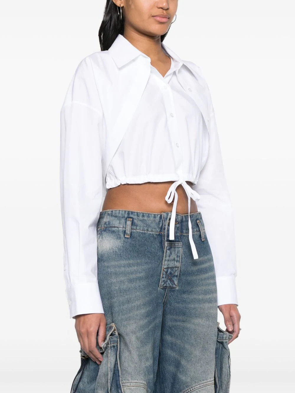 T-By-Alexander-Wang-Double-Layered-Cropped-Shirt-White3