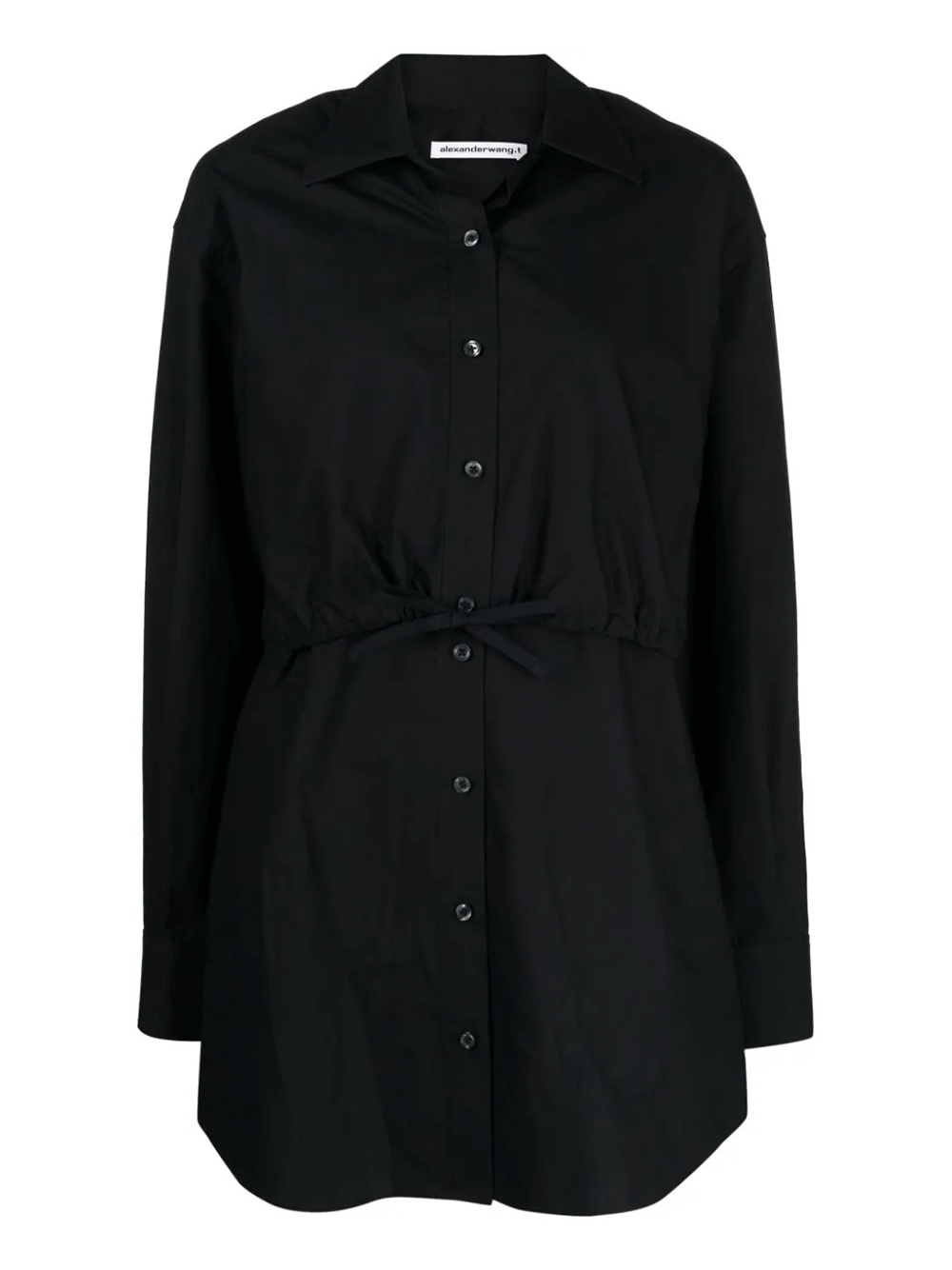 T-By-Alexander-Wang-Double-Layered-Shirt-Dress-Black-1