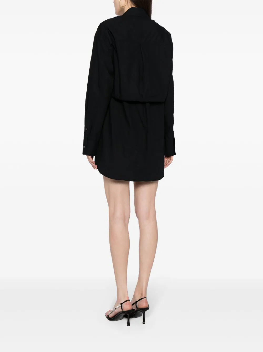 T-By-Alexander-Wang-Double-Layered-Shirt-Dress-Black-4