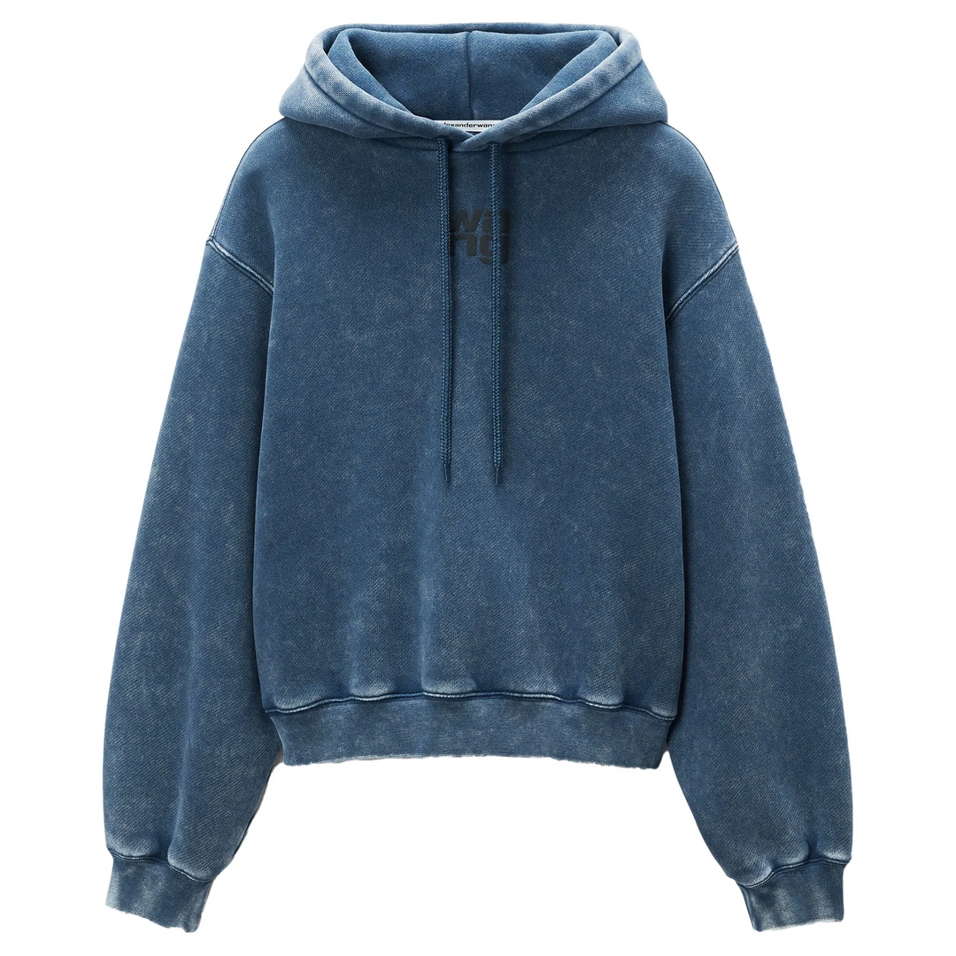 Puff Logo Hoodie In Structured Terry