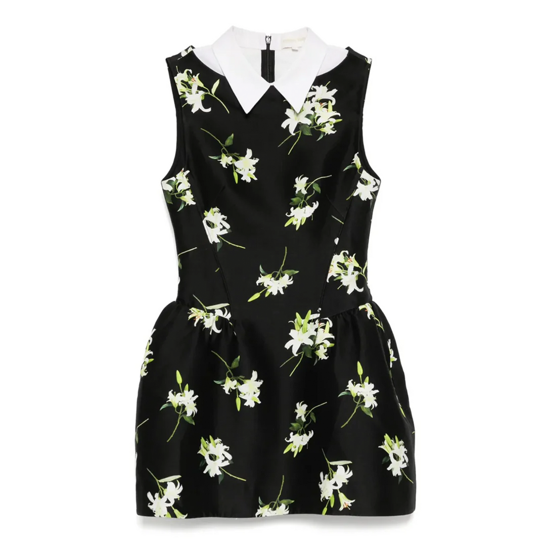 فستان بدون أكمام بتصميم رقع على شكل قبة القميص