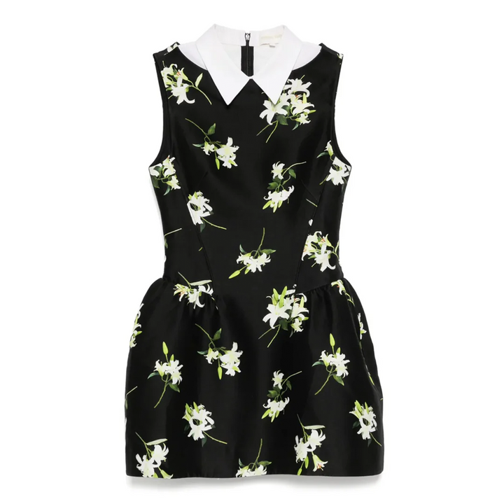 فستان بدون أكمام بتصميم رقع على شكل قبة القميص