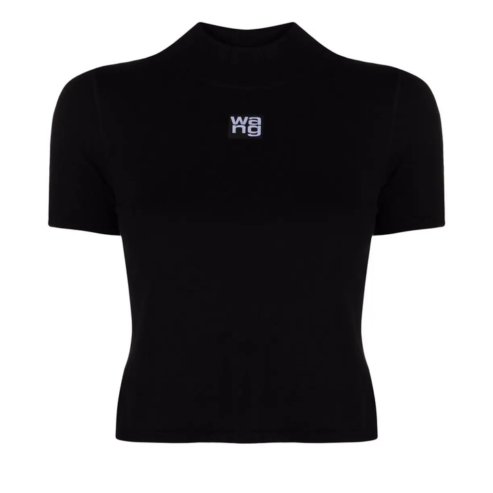 T_By_Alexander_Wang-Logo_Patch_Mock_Neck_Top_In_Bodycon_Knit-Black