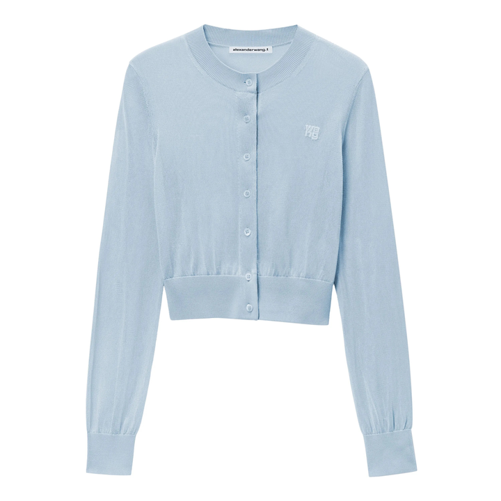 Superfine Cropped Crewneck Cardigan