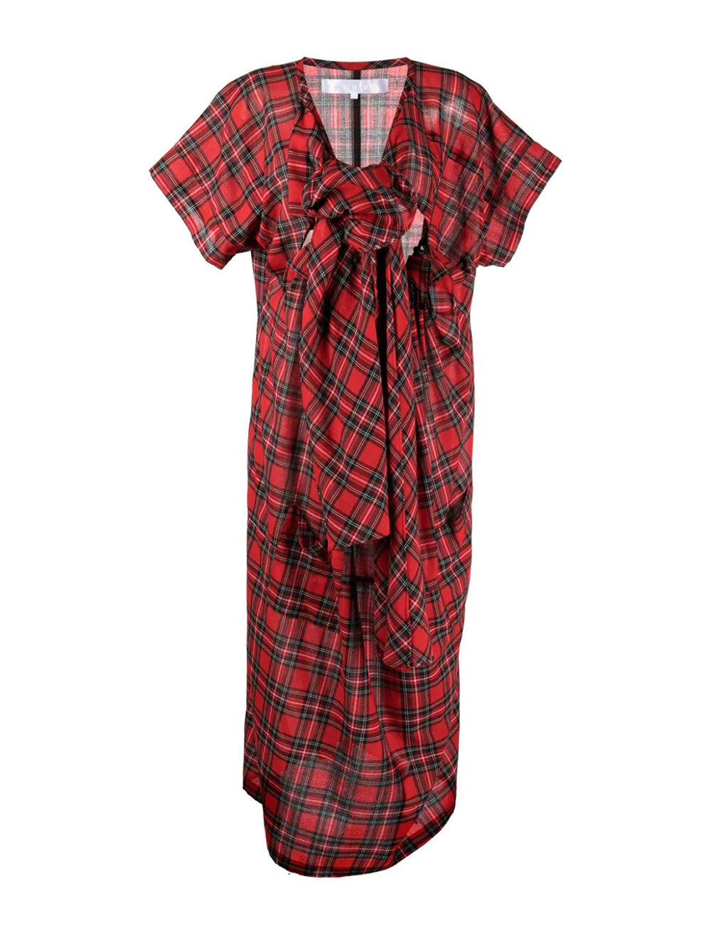     Tao-Yarn-Dyed-Wool-Nylon-Tartan-Dress-Red-1