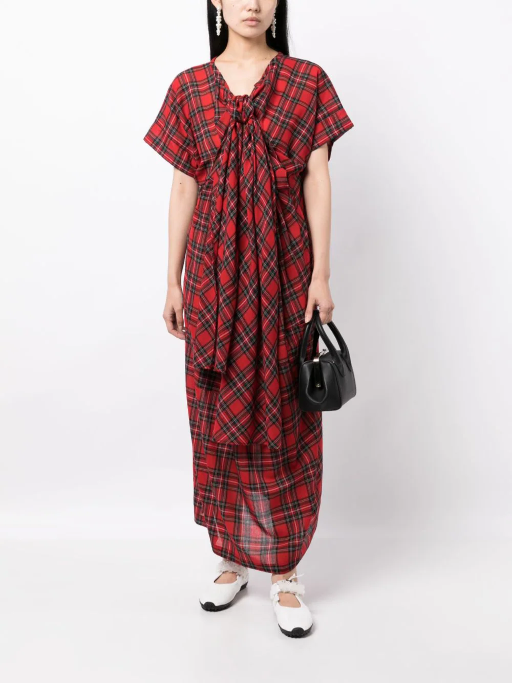 Tao-Yarn-Dyed-Wool-Nylon-Tartan-Dress-Red-2