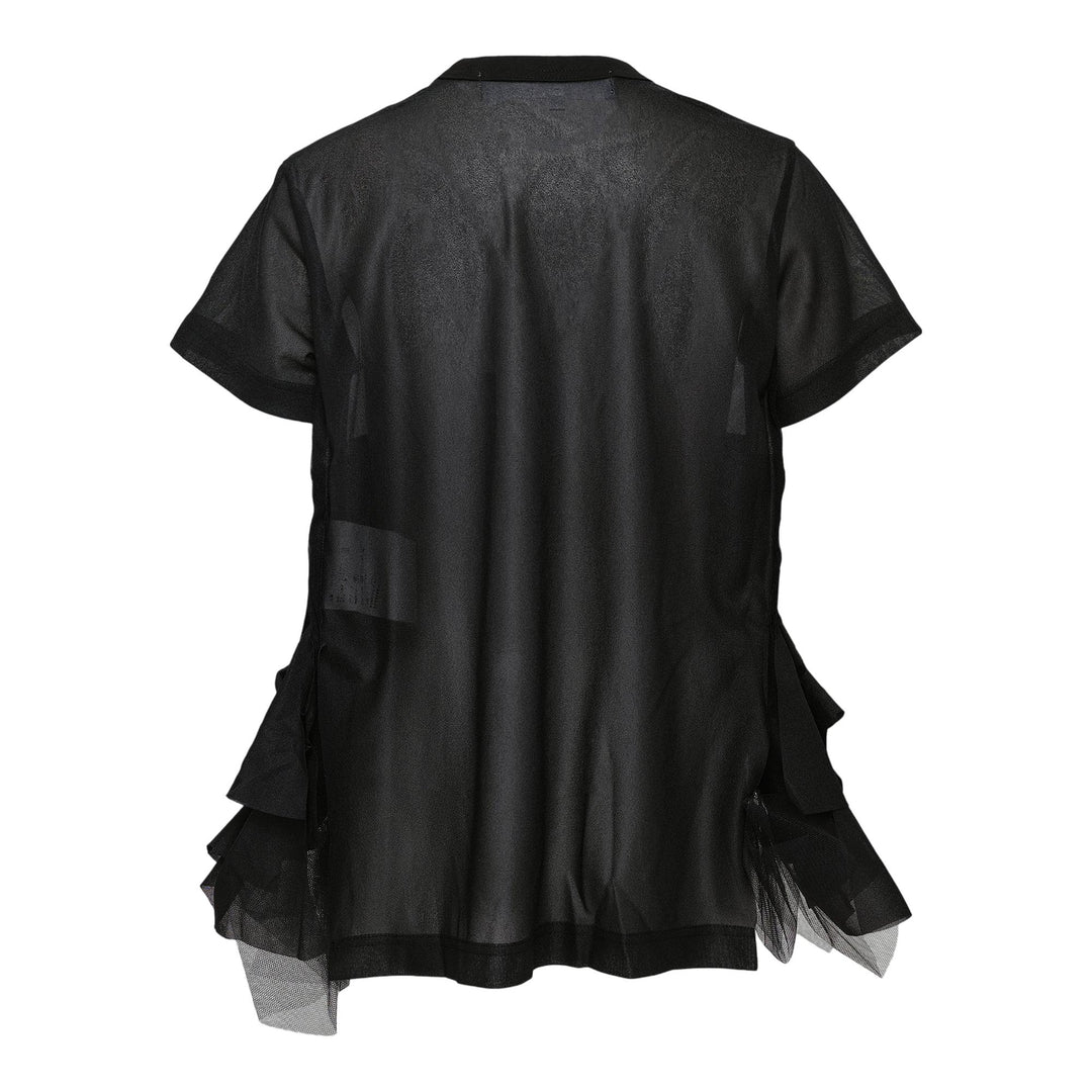 Club21 - Tao - Polyester Tricot X Nylon Tulle Tee - TEES - Black