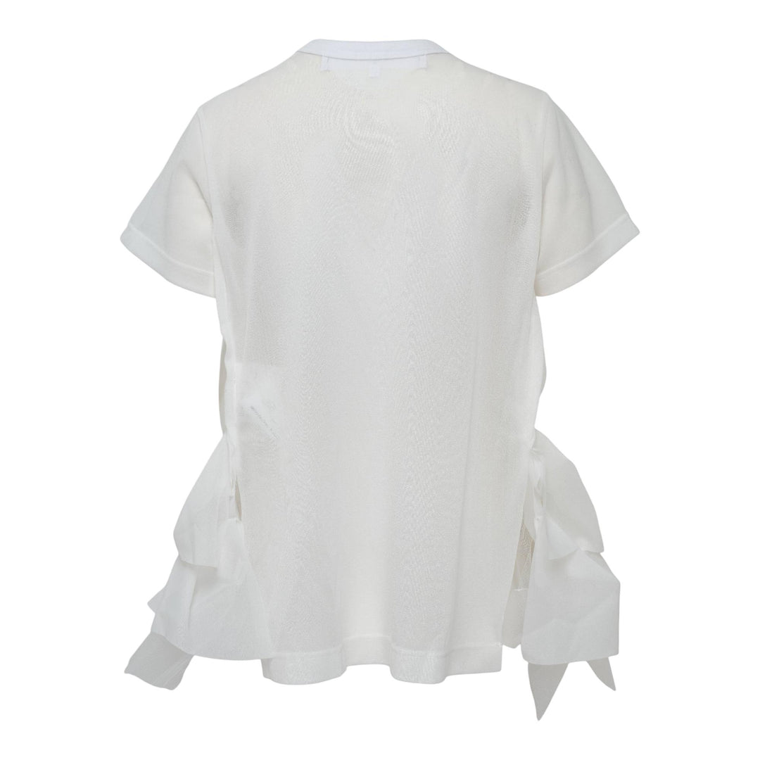 Club21 - Tao - Polyester Tricot X Nylon Tulle Tee - TEES - White