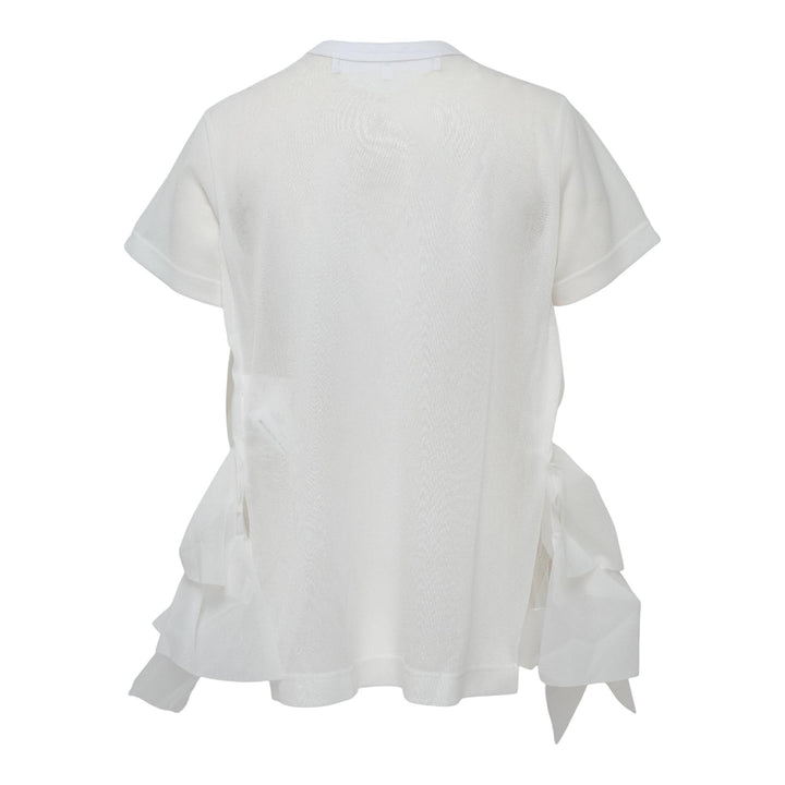 Club21 - Tao - Polyester Tricot X Nylon Tulle Tee - TEES - White