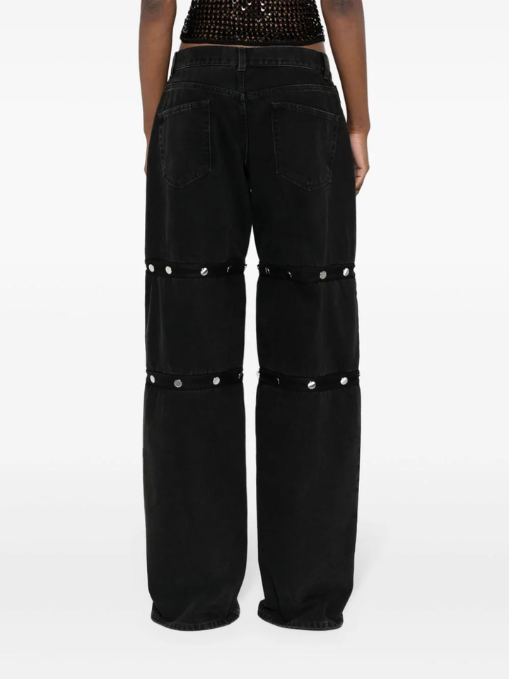 The-Attico-Long-Pants-With-Snap-Details-Black-4