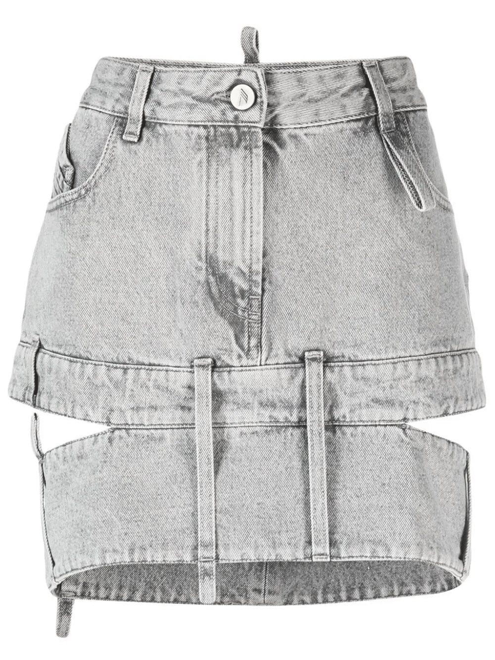 The-Attico-Mini-Skirt-With-Cutout-Details-Grey-1