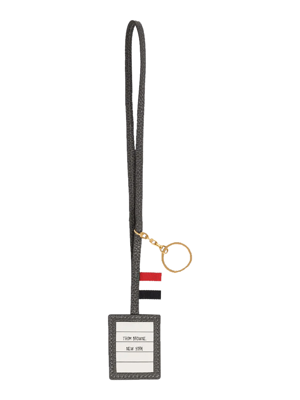 Thom Browne 4 Bar Label Key Ring In Pebble Charcoal 1