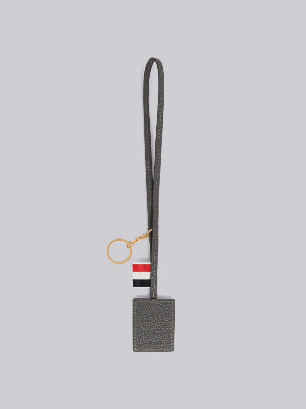 Thom Browne 4 Bar Label Key Ring In Pebble Charcoal 3