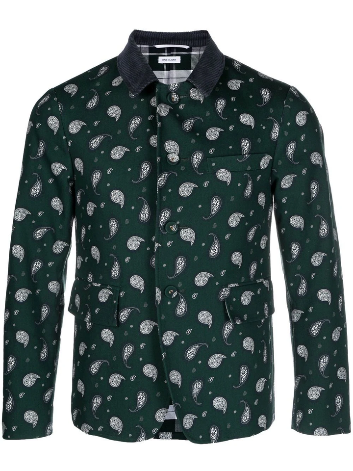 Thom-Browne-Button-Up-Cutaway-Jacket-Green-1