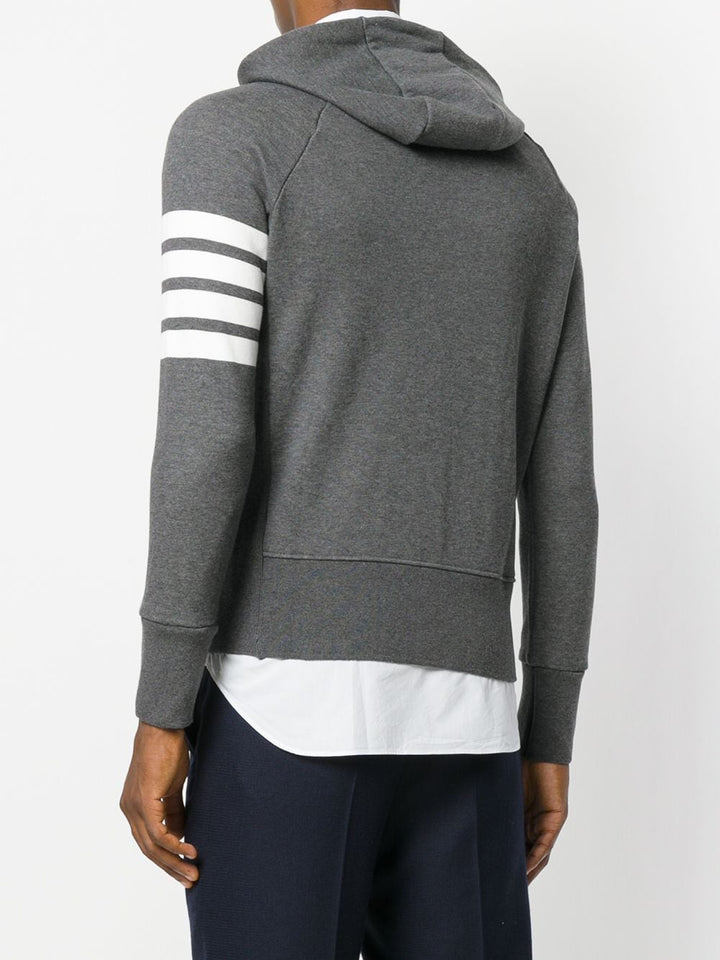 Thom Browne Classic Full Zip Hoodie Light Grey 4