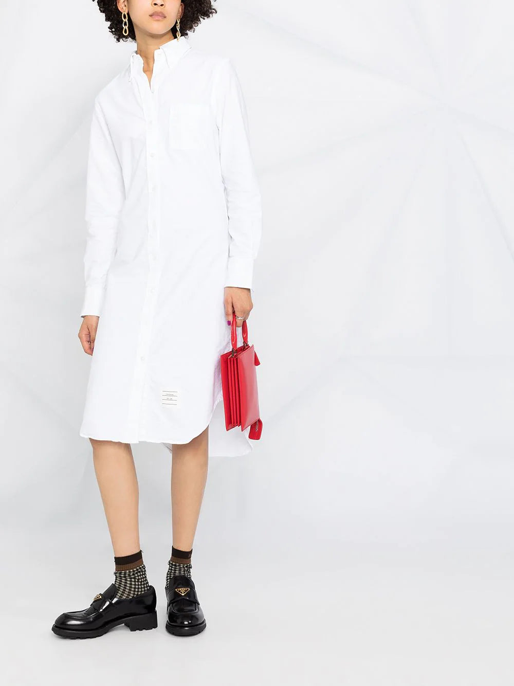 Classic Long Sleeve Button Down Dress | Thom Browne